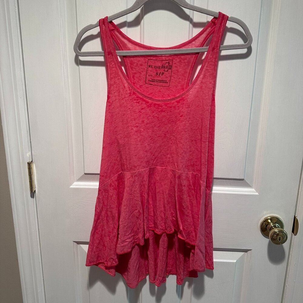 Free People We The Free Red Peplum Top - Size Small